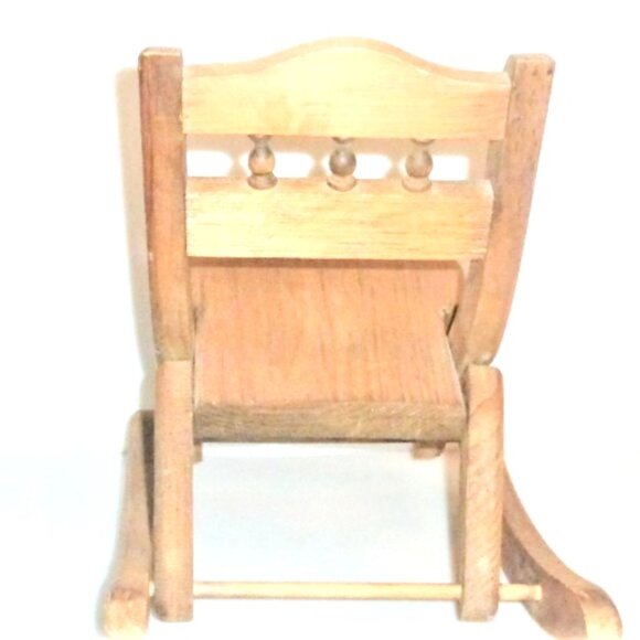 LVG - FOLDING Wood ROCKING CHAIR Doll Chair Photo Prop Wood Rocker Plant Stand - Picture 5 of 6